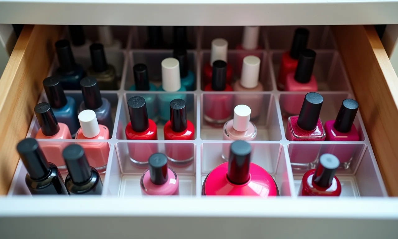 como organizar a gaveta de esmaltes