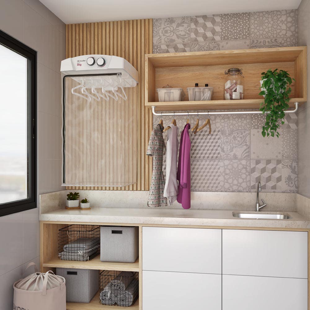 Dicas de Iluminação e Cores para Ampliar sua Lavanderia Pequena