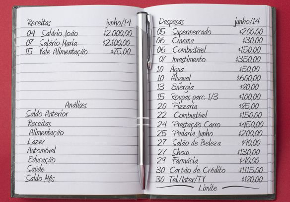como organizar as contas do mês no caderno