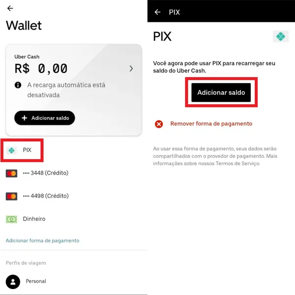 como pagar uber com dinheiro