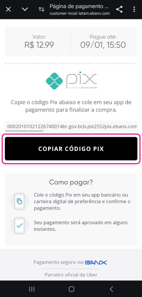 erros comuns ao pagar Uber com dinheiro