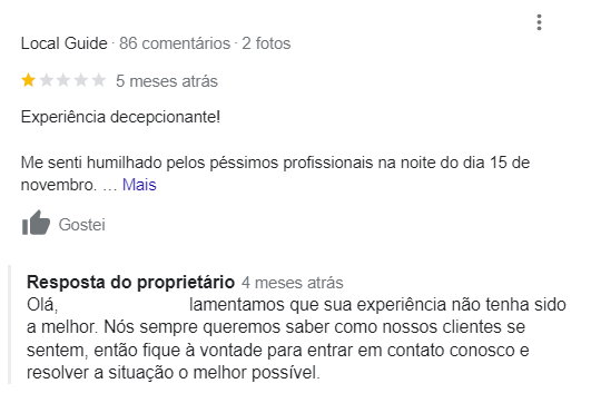 como responder avaliações negativas no google