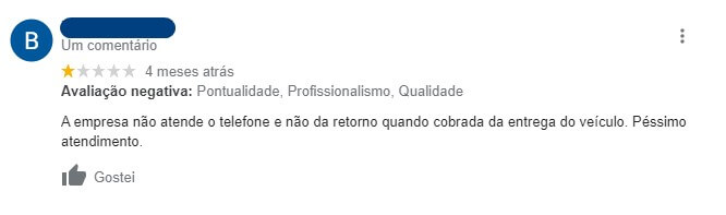 Modelos de respostas para avaliações negativas comuns