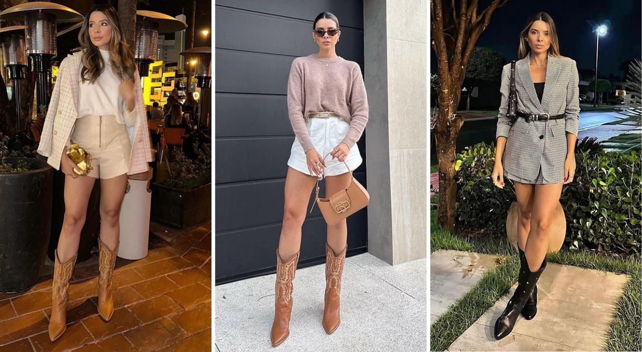 Como usar bota country feminina com jeans (skinny, shorts, modelagem larga)