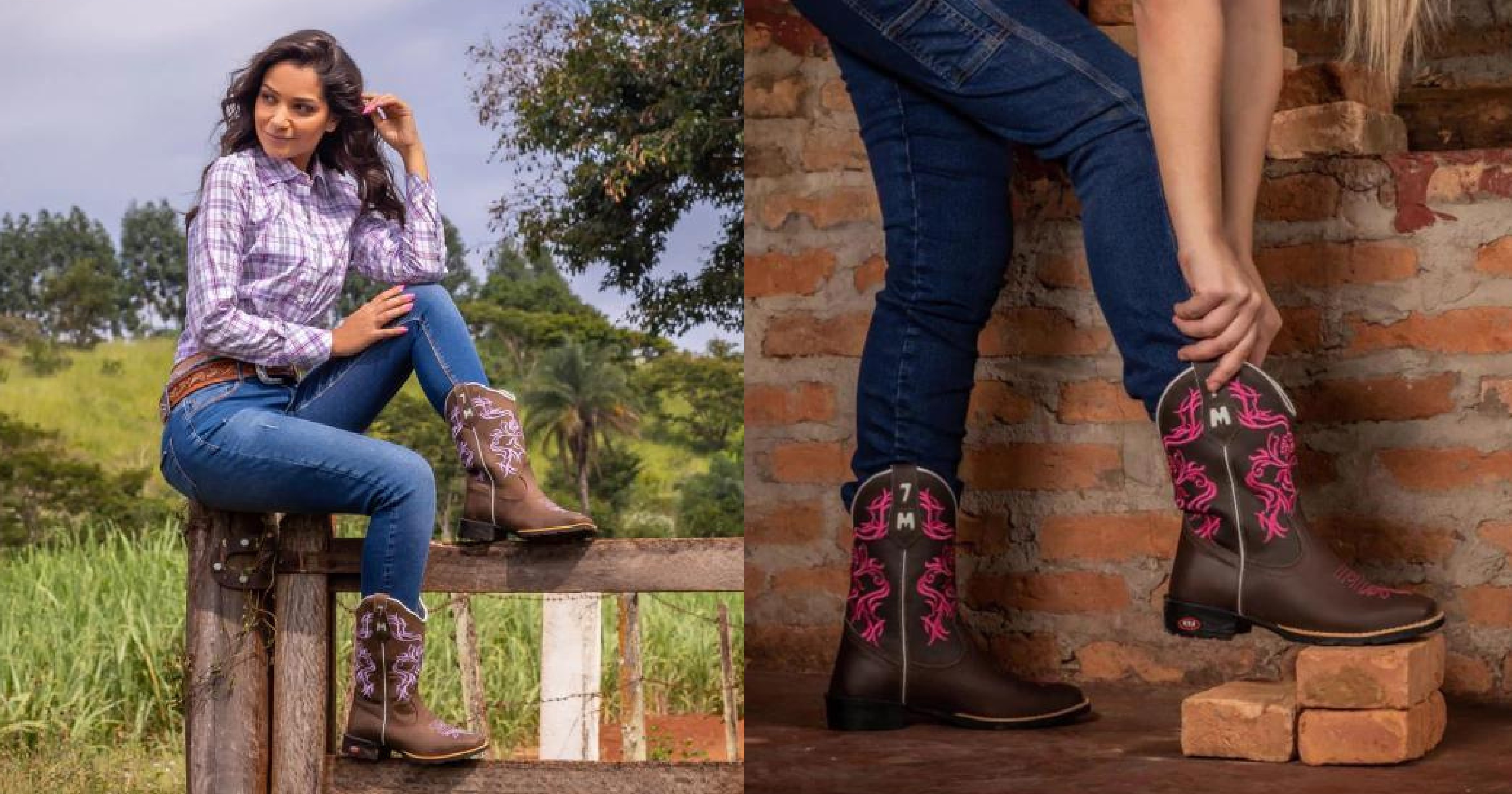 Como usar bota country feminina com meia-calça