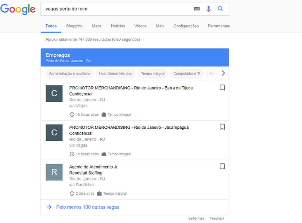 como usar o google vagas