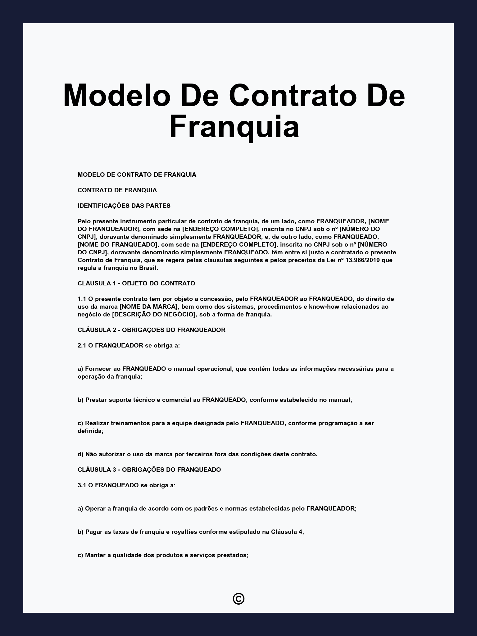 contrato de franquia