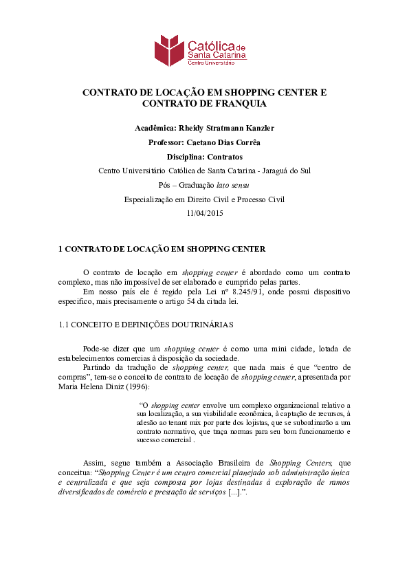 contrato de franquia