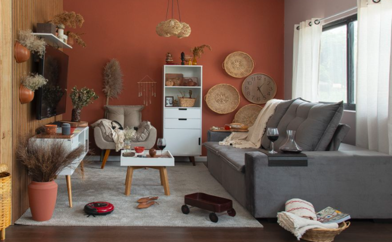 decoração boho chic para sala simples