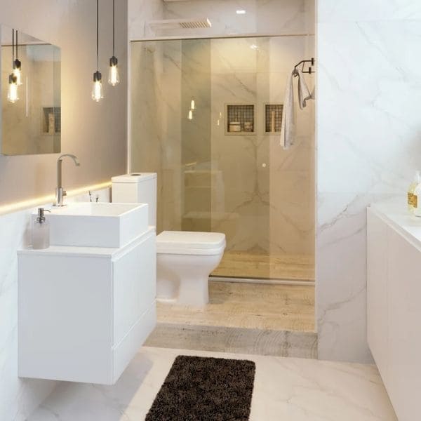 decoração de banheiro simples e bonito