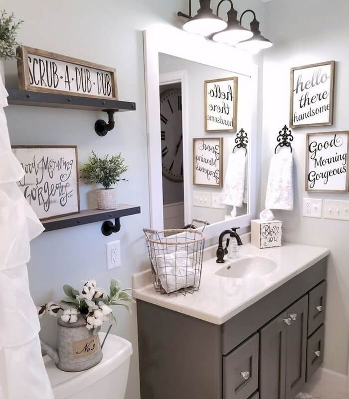 decoração de banheiro simples e bonito