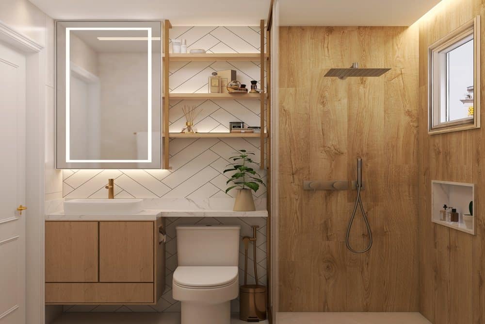 decoração de banheiro simples e bonito