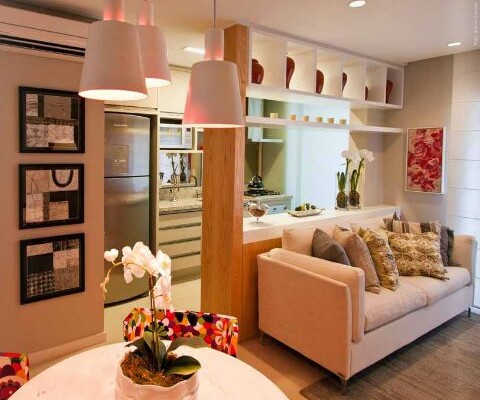 decoração cozinha americana integrada pequena