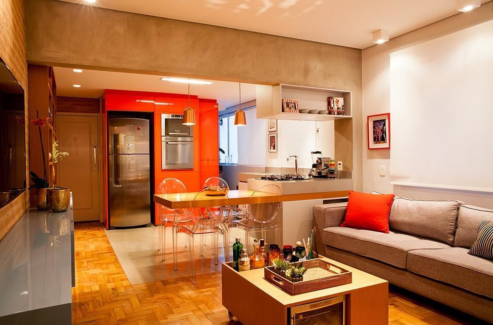 cozinha americana pequena e funcional