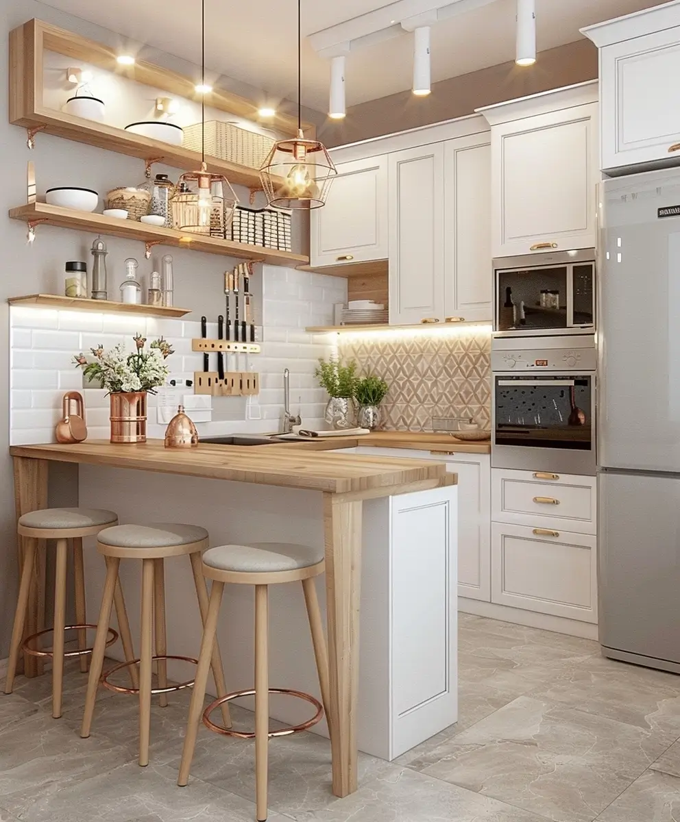 ideias cozinha americana pequena moderna