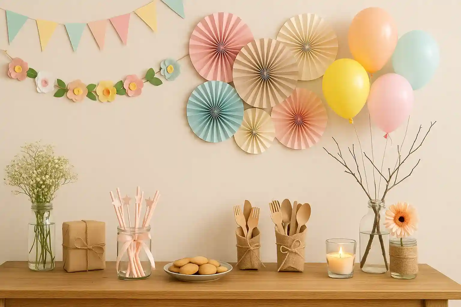 decoração de festa com papel