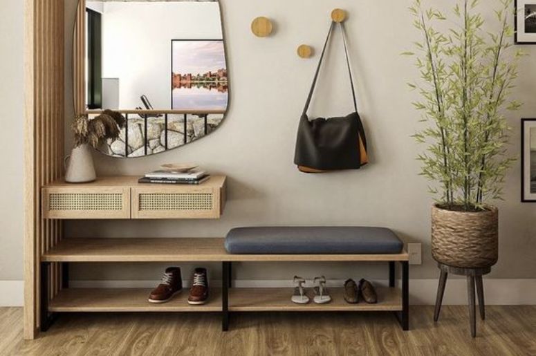 hall de entrada pequeno e estreito