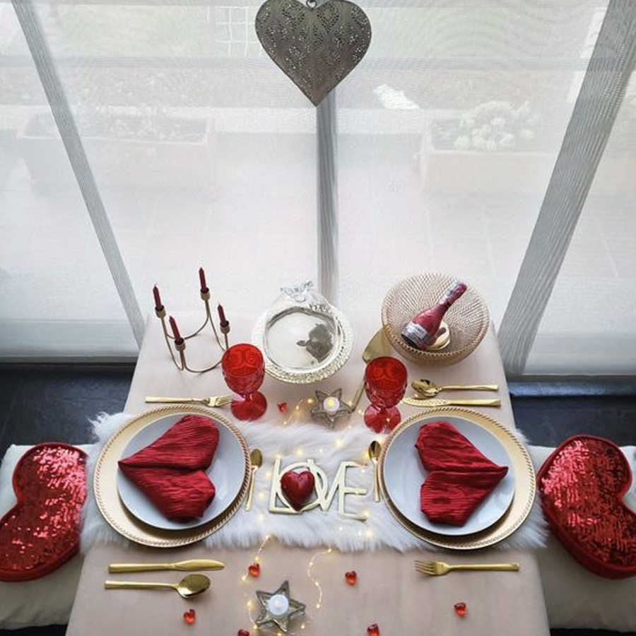 ideias de decoração mesa jantar romântico simples