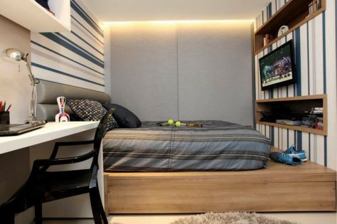 decoração de quarto de solteiro masculino