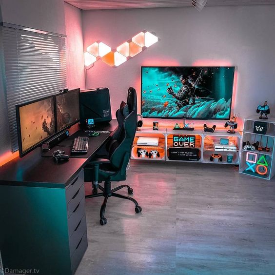 ideias de decoração quarto gamer simples