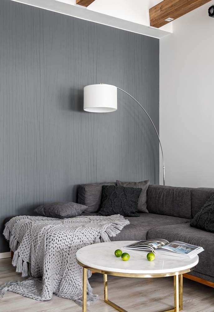 sala cinza moderna