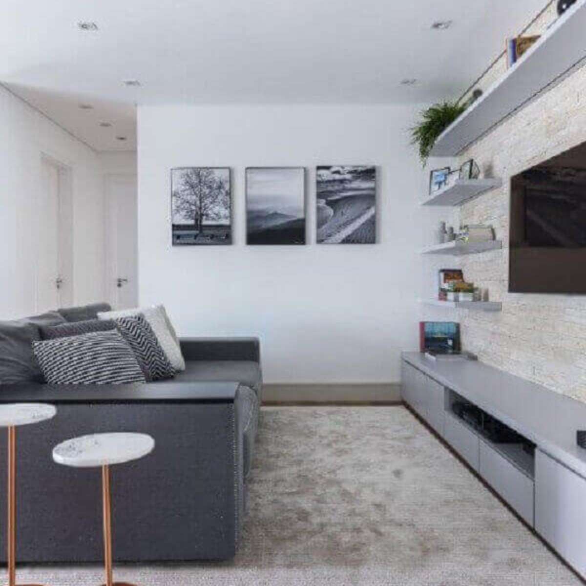 sala cinza minimalista