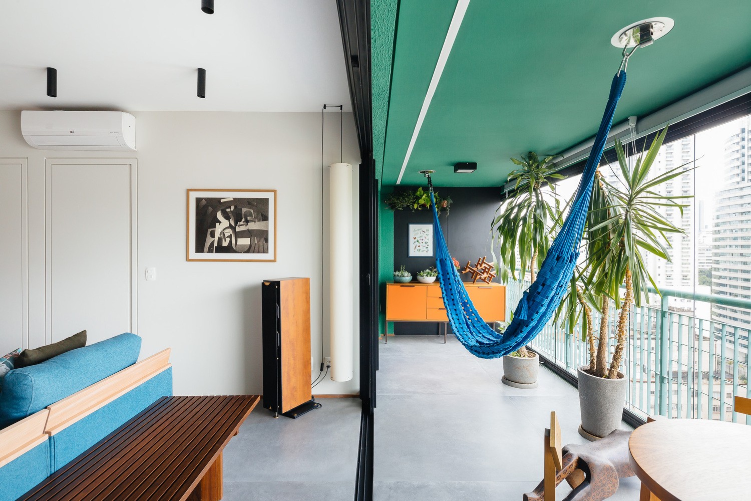 decoração de varanda com rede de descanso