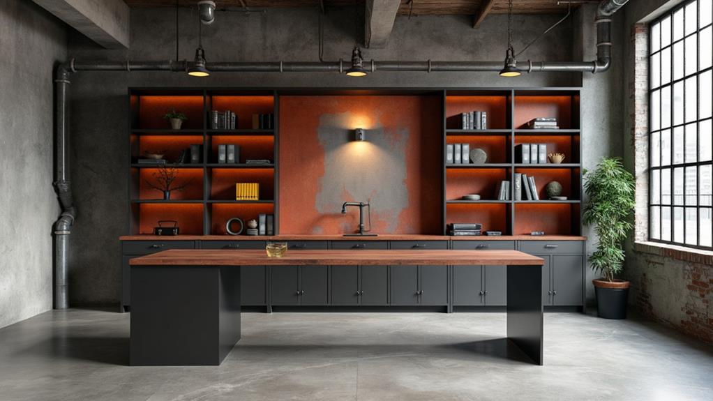 ideias decoração industrial metal sala