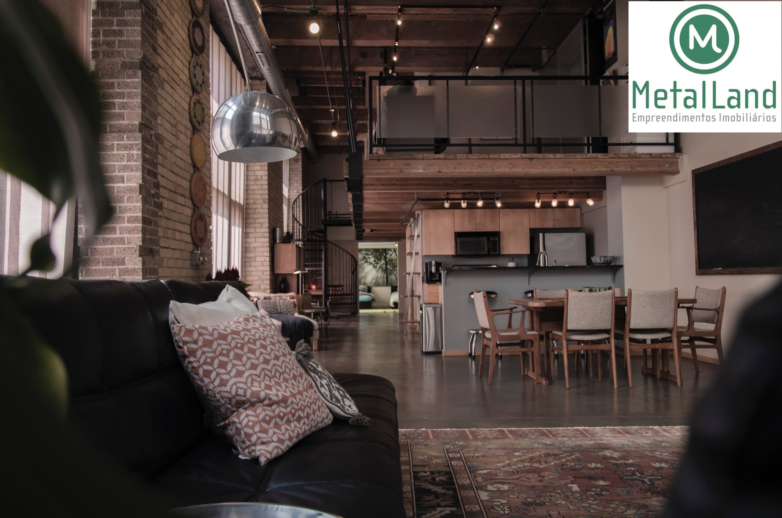 ideias decoração industrial metal sala