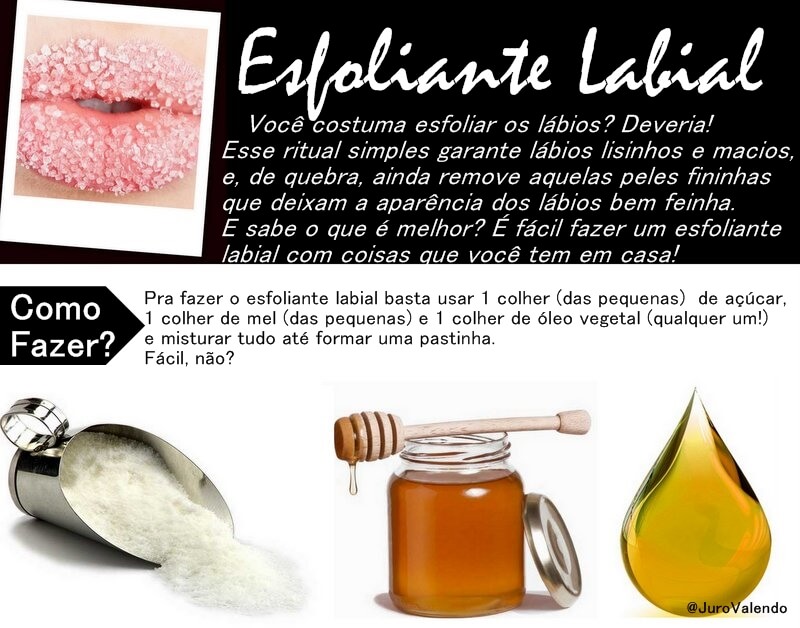 esfoliante labial caseiro com açucar