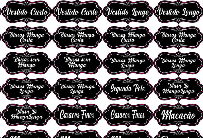 etiquetas para organizar o closet