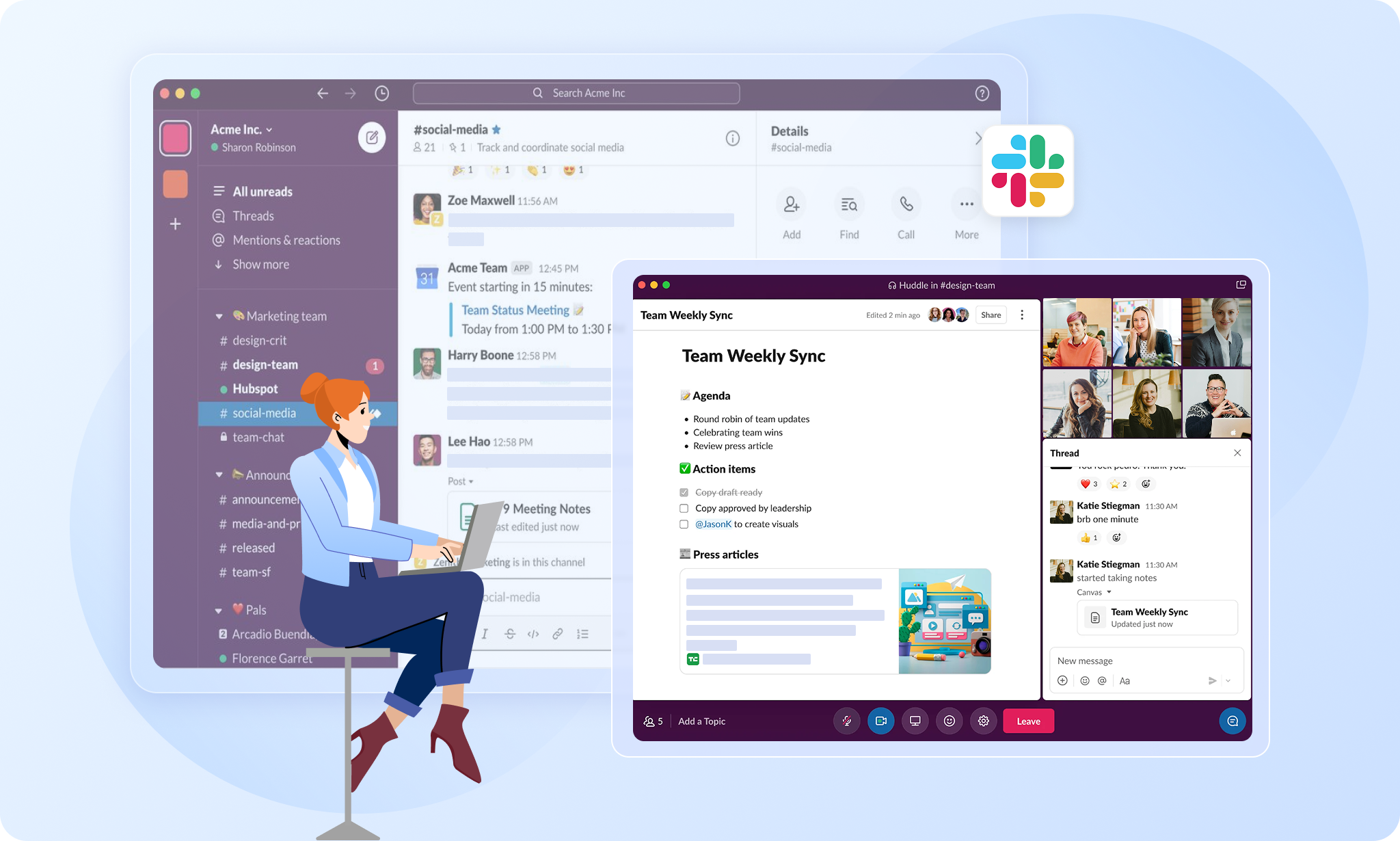 Como configurar canais no Slack