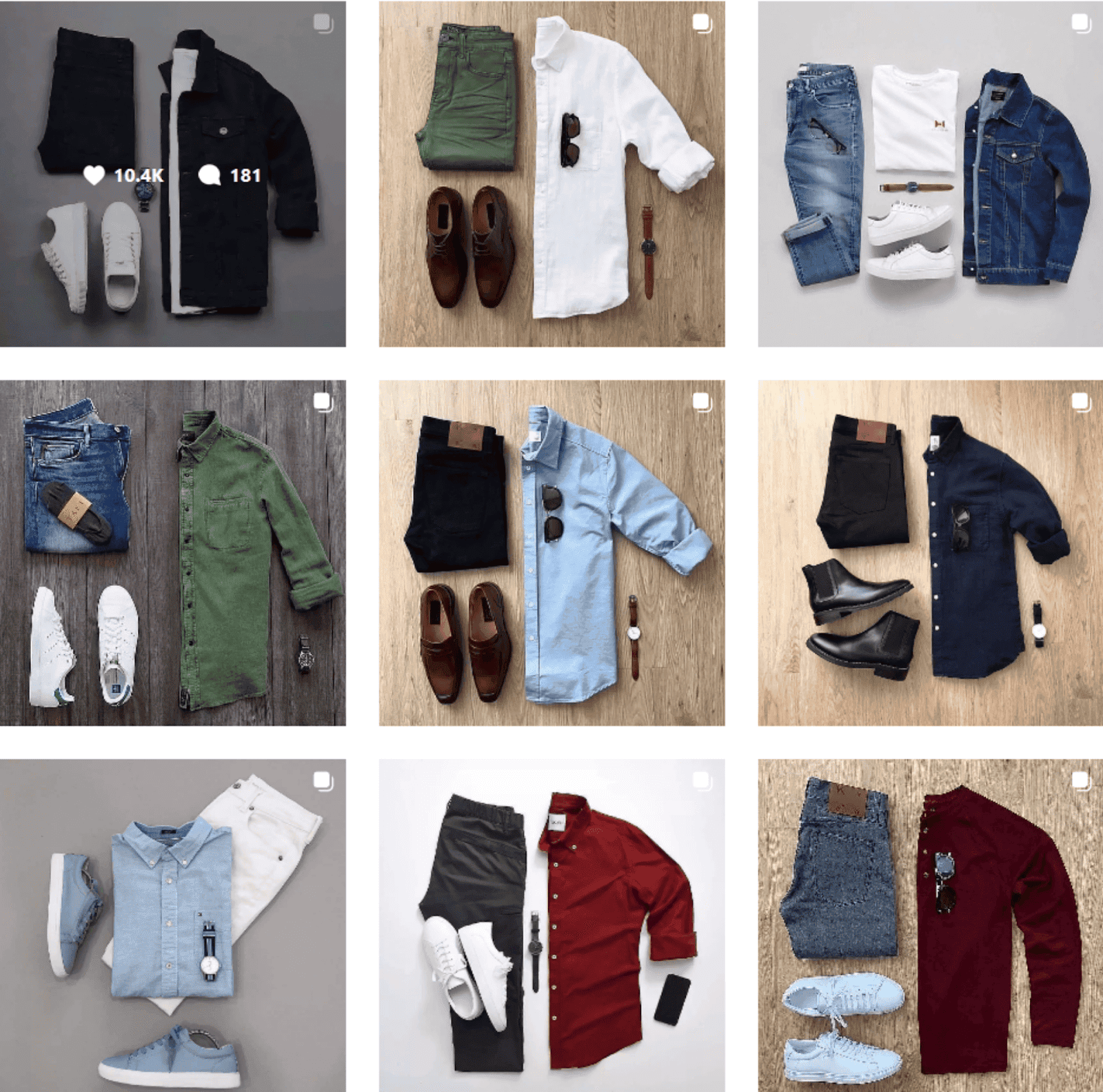 fotos de roupas para vender (flat lay)