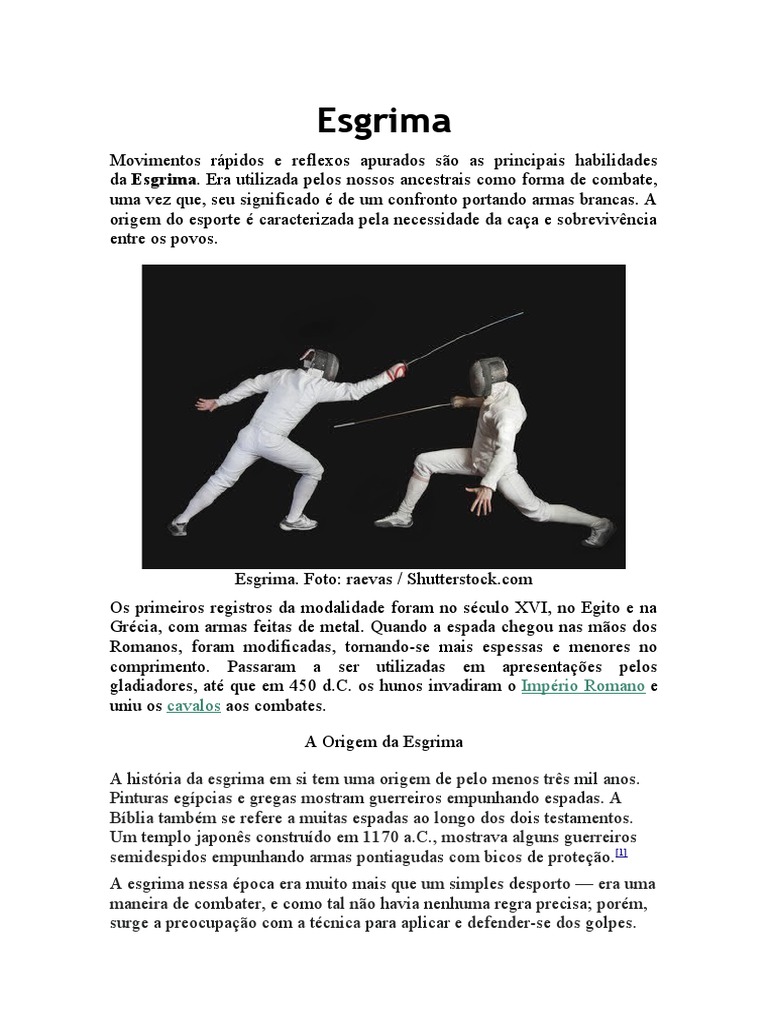 história da esgrima