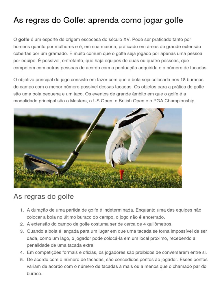 Entenda o Handicap no Golfe: Como Funciona e Por Que é Importante