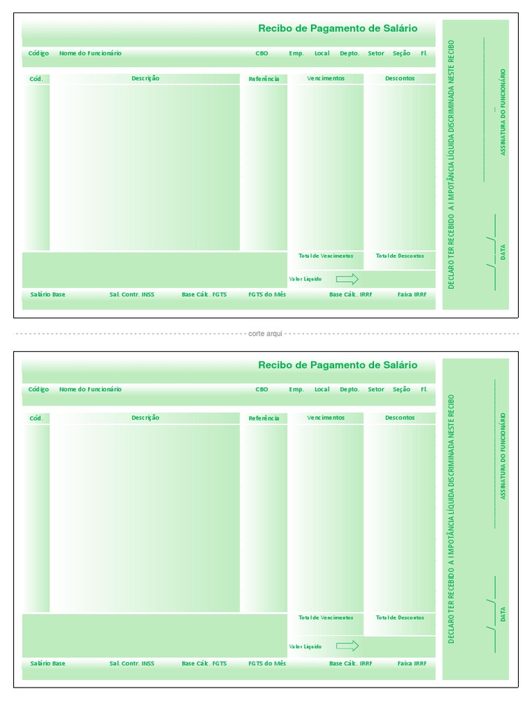 modelo de holerite para empregada domestica