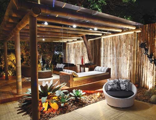 ideias de decoração com bambu