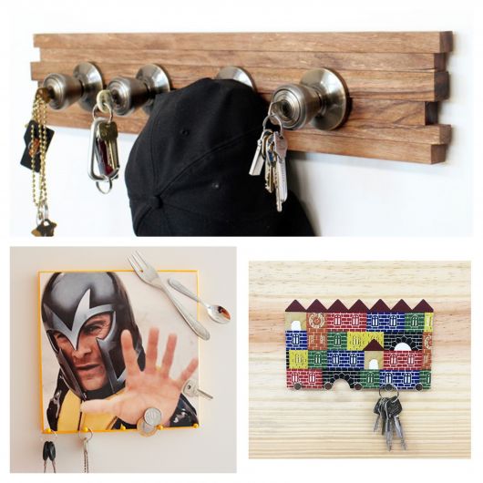 ideias de decoração com chaves antigas para sala