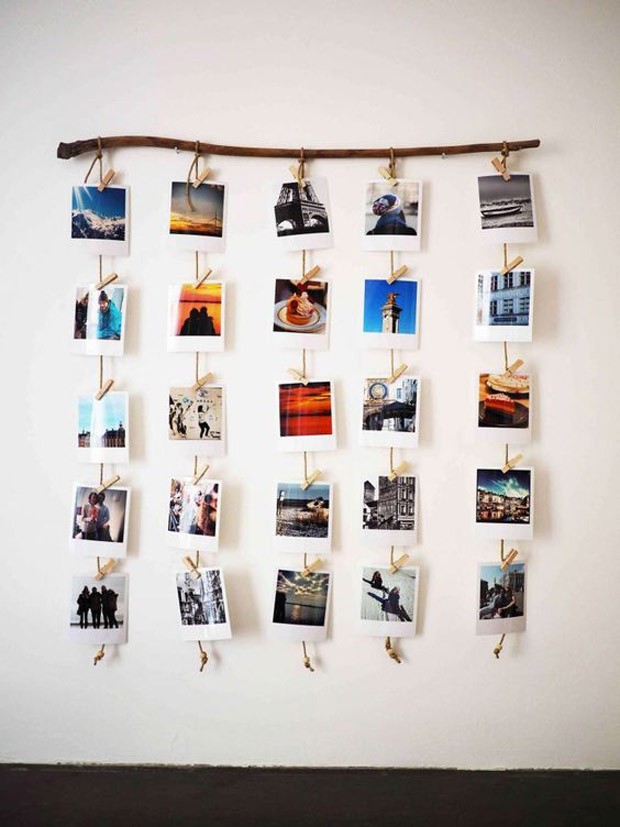 ideias criativas para decorar parede com fotos