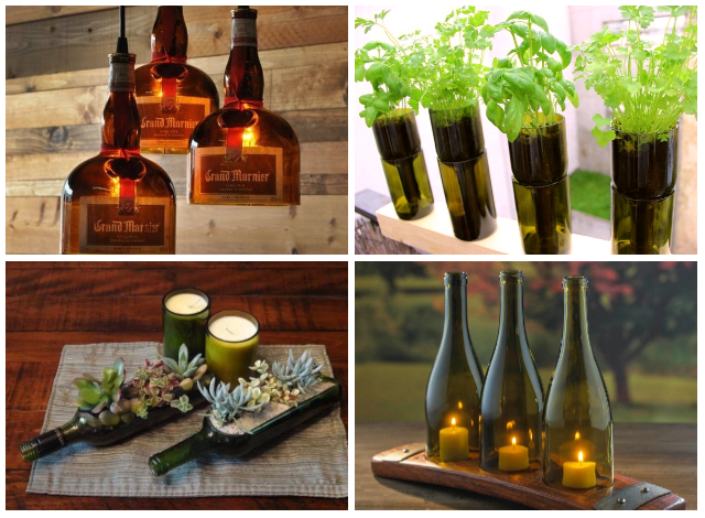 ideias de decoração com garrafas de vinho