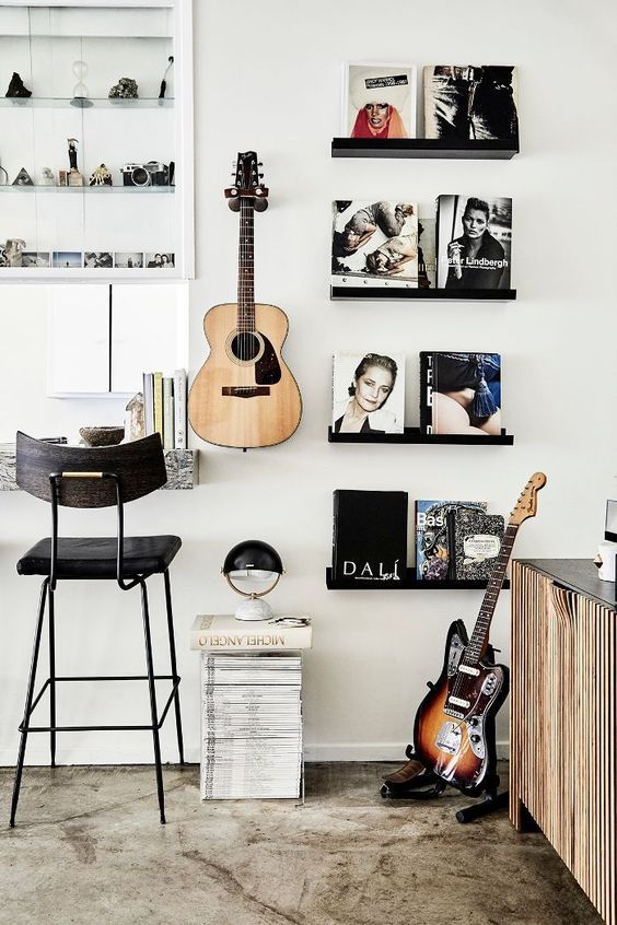 ideias de decoração com instrumentos musicais