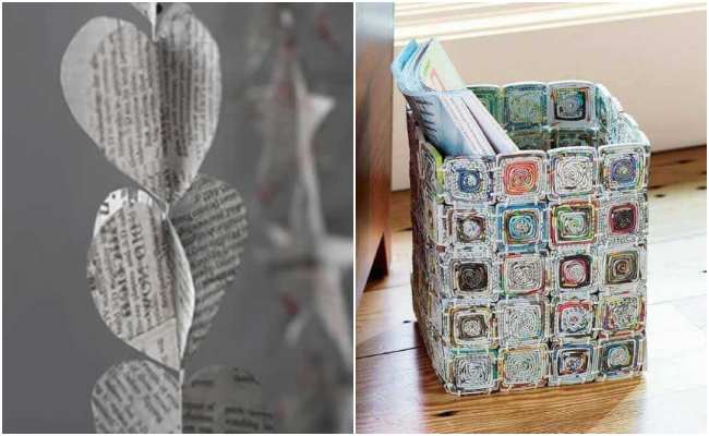 ideias de decoração com jornal velho para sala