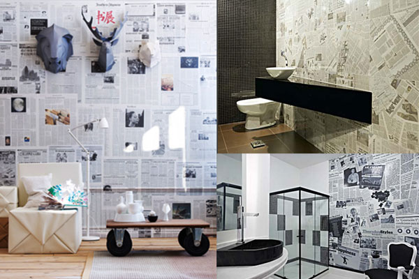 ideias de decoração com jornal velho para sala