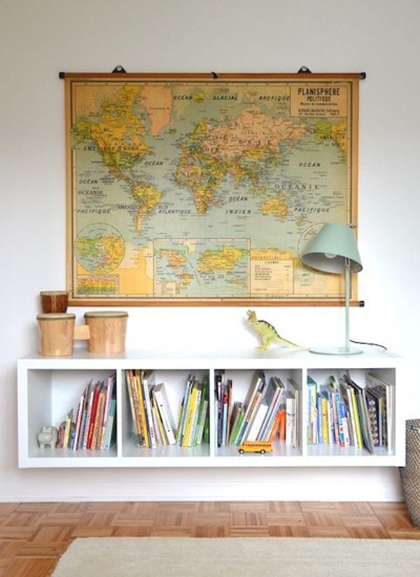 ideias de decoração com mapas