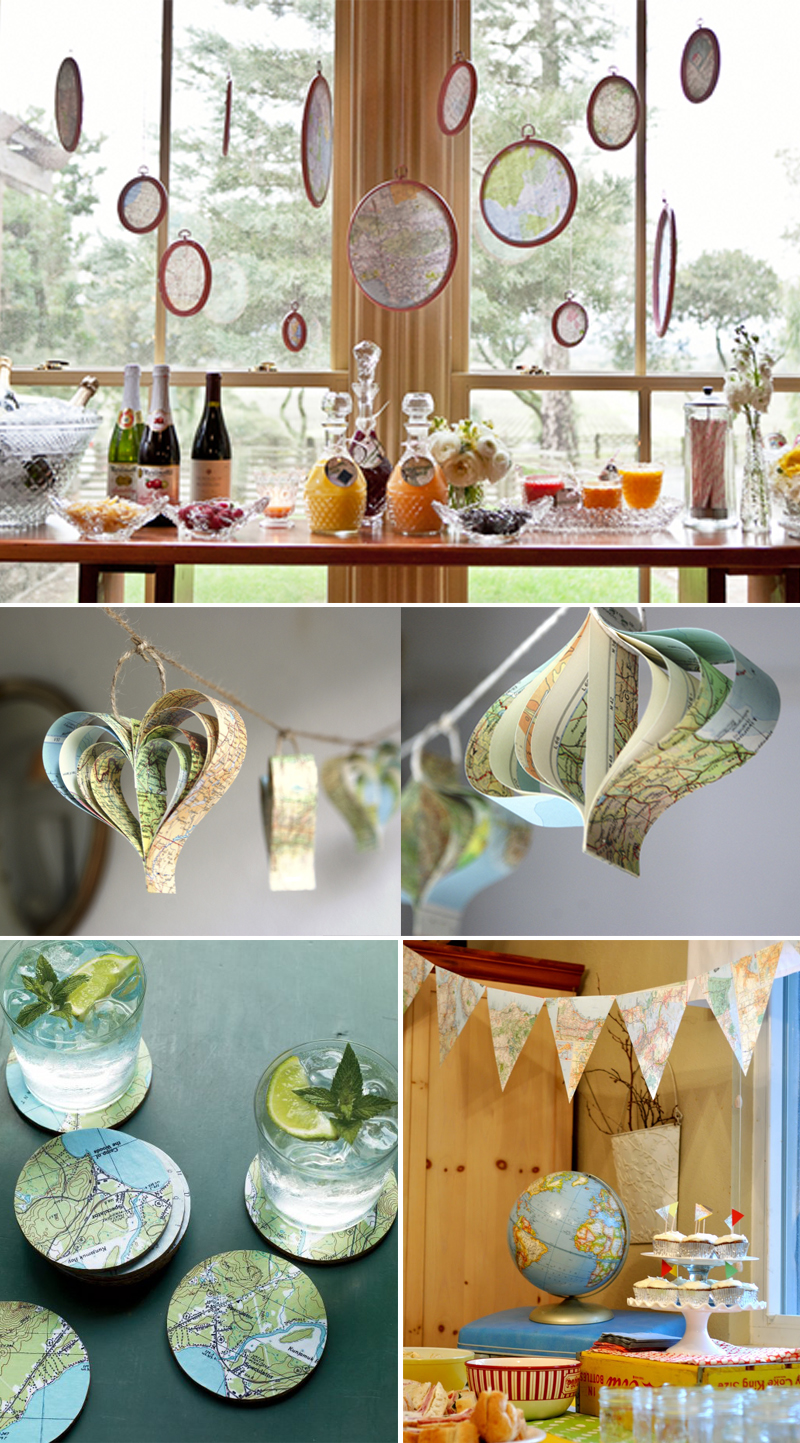ideias de decoração com mapas