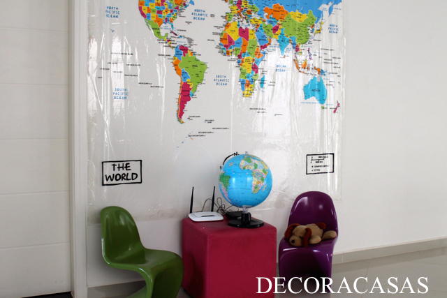 mapa mundi decorativo para sala de estar
