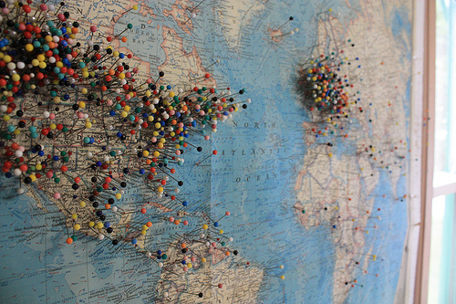 ideias criativas decoração com mapas