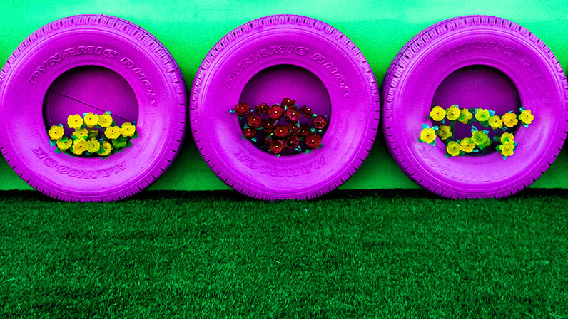 ideias de decoração com pneus velhos