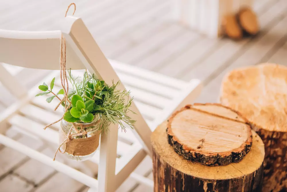 ideias de decoração com troncos de arvore