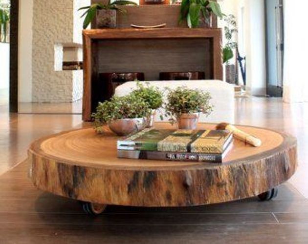 ideias de decoração com troncos de arvore